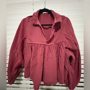 Chic Maroon Women's Blouse
